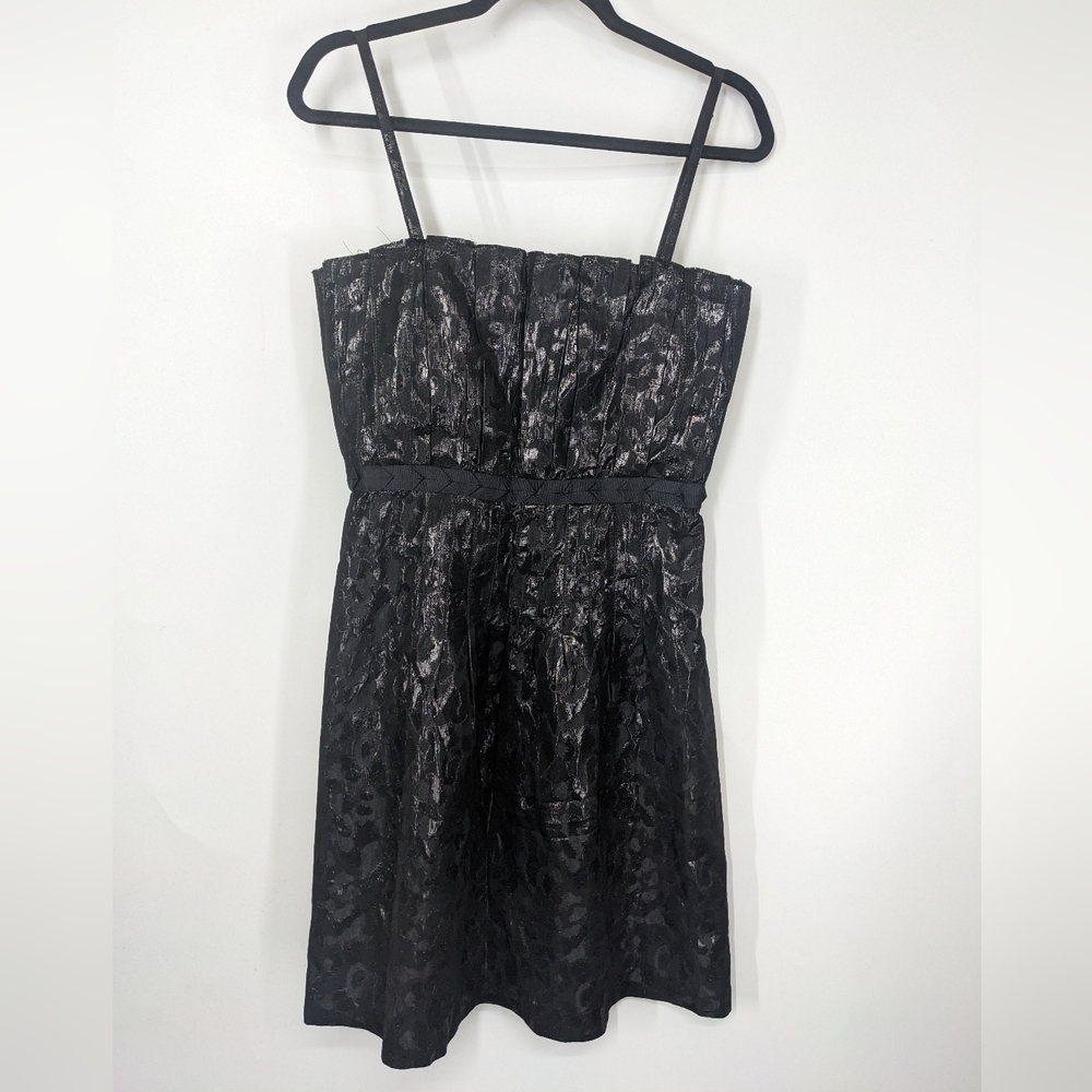 TORY BURCH Spaghetti Strap Knee-Length Metallic Cocktail Dress